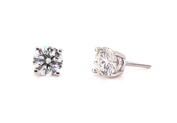 Diamond Solitaire Earrings - Image 2