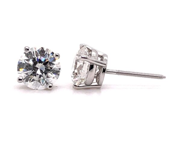 Diamond Solitaire Earrings - Image 3