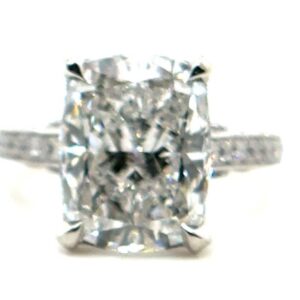 Cushion Cut Basket Setting with Three Sided Pave Setting