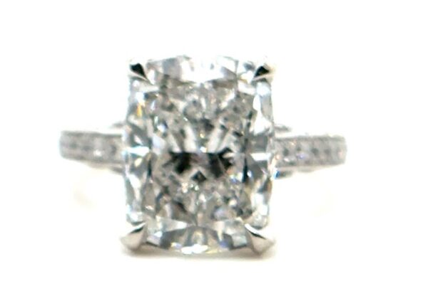 Cushion Cut Basket Setting with Three Sided Pave Setting