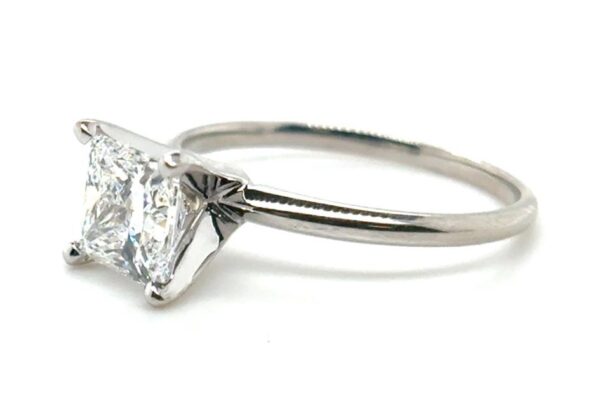 Princess Cut Solitaire Diamond Engagement Ring - Image 2