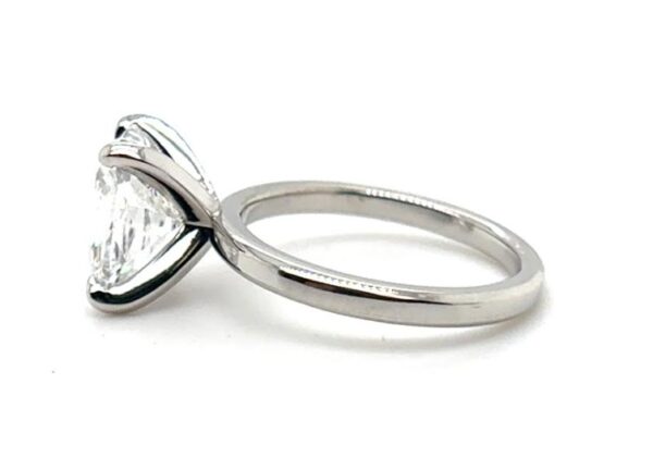 Elongated Cushion Cut Diamond Solitaire Engagement Ring - Image 3
