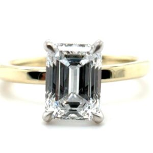 Emerald Cut Yellow Gold Solitaire Diamond Engagement Ring