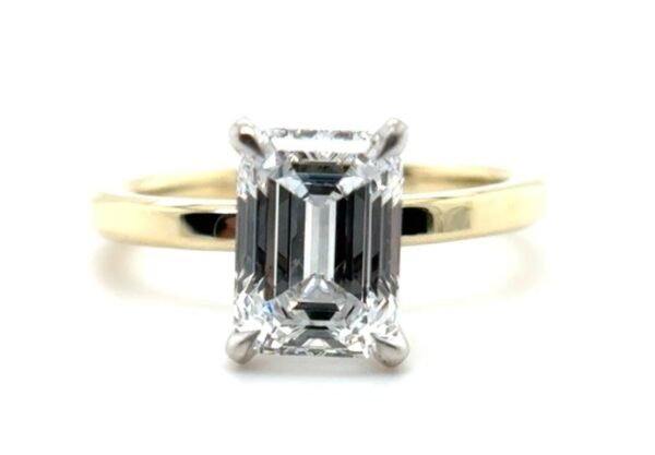 Emerald Cut Yellow Gold Solitaire Diamond Engagement Ring