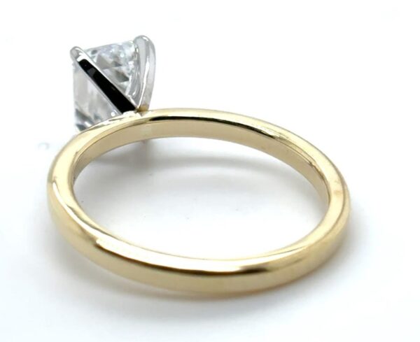 Emerald Cut Yellow Gold Solitaire Diamond Engagement Ring - Image 3