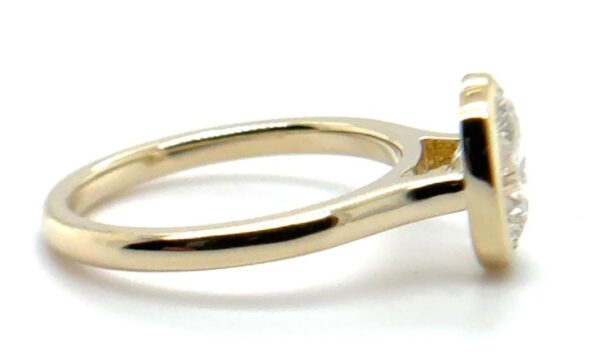 Oval Bezel Solitaire Diamond Ring - Yellow Gold - Image 3