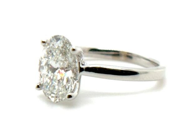 Oval Brilliant Solitaire with Cathedral - Image 2