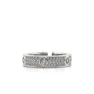 Round Bazel CZ Ring