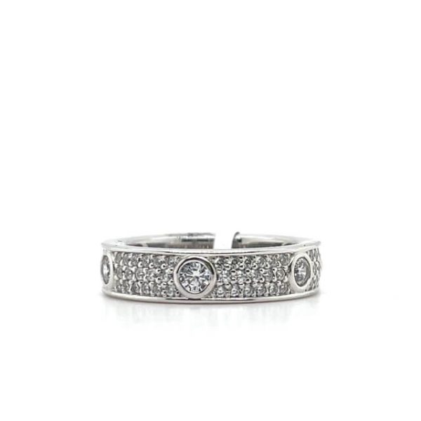 Round Bazel CZ Ring
