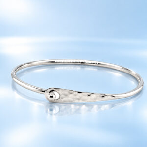 BNG 2202 Sterling Silver Hammered Latch Bangle
