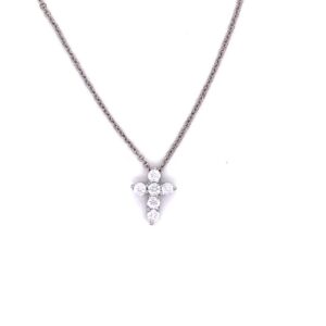 N6310 Petite cubic zirconia cross necklace