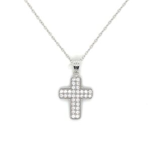 N8735 Cross cubic zirconia necklace