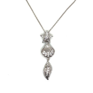 N8207 Cubic zirconia vertical nautical necklace