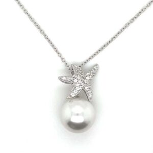 N8717 Starfish CZ with a mother of pearl necklace