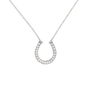 P32474L Horseshoe cubic zirconia necklace