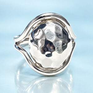 R8031 Domed hammered ring