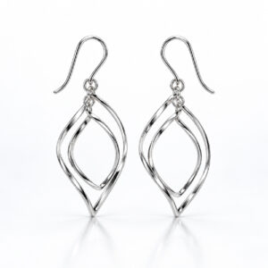 E8115 Double leaf drop dangling earring