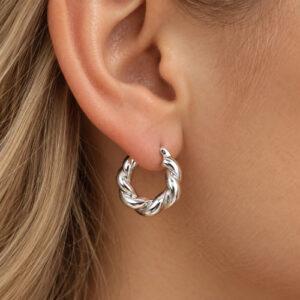 EK5093 Thick twisted rope hoop earring