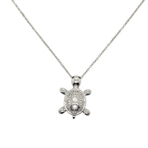 N9312 Turtle CZ necklace