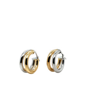 EK5041 Two toned split shank hoop earring