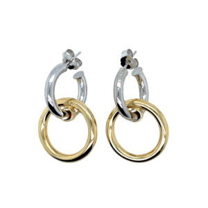 EK5032 Two toned round link earring